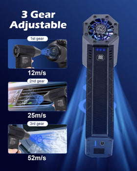Anymotor Turbo Fan Duster cordless handheld use highlights portable, on-the-go cleaning