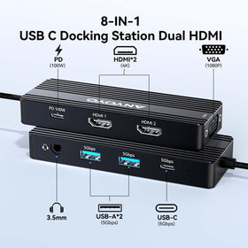 ANYOYO USB-C Docking Station triple-display ports enabling multitasking across screens