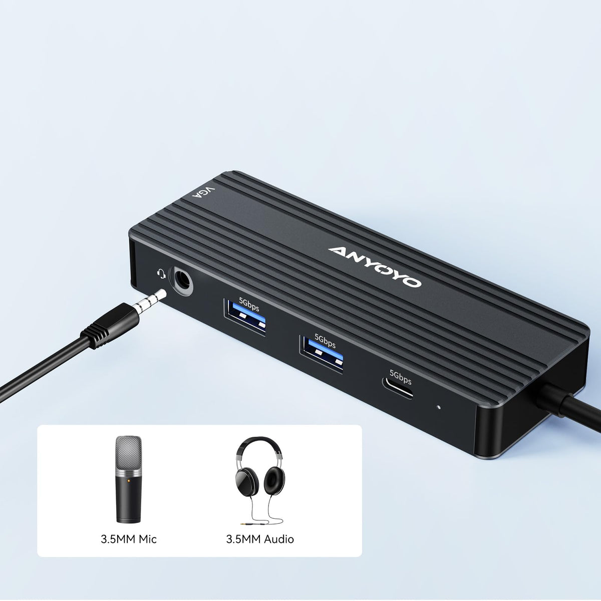 ANYOYO USB-C Docking Station USB-C port for high-speed laptop connections