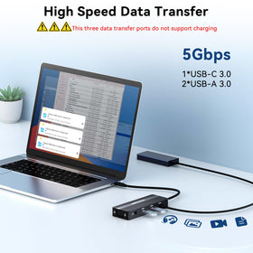 ANYOYO USB-C Docking Station with VGA port for legacy monitor compatibility