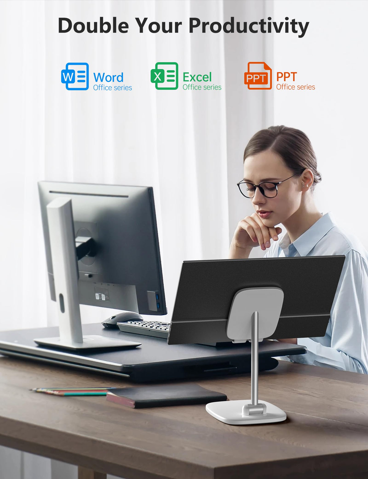Anyuse 17.3-inch monitor extended workspace mode for multitasking