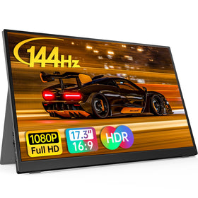 Anyuse 17.3-inch monitor front view with crisp 1080p clarity for portable work