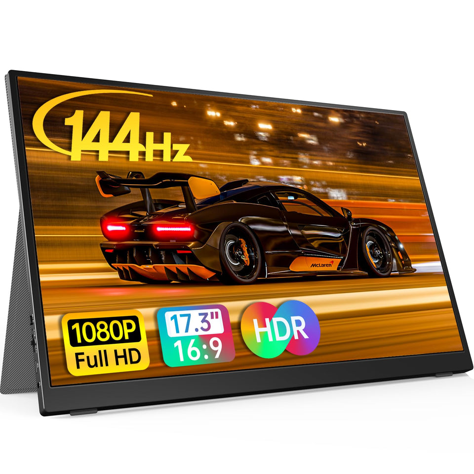Anyuse 17.3-inch monitor front view with crisp 1080p clarity for portable work