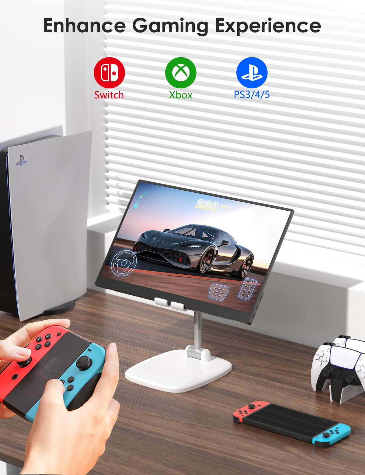 Anyuse 17.3-inch monitor HDR display delivering brighter highlights and deeper colors