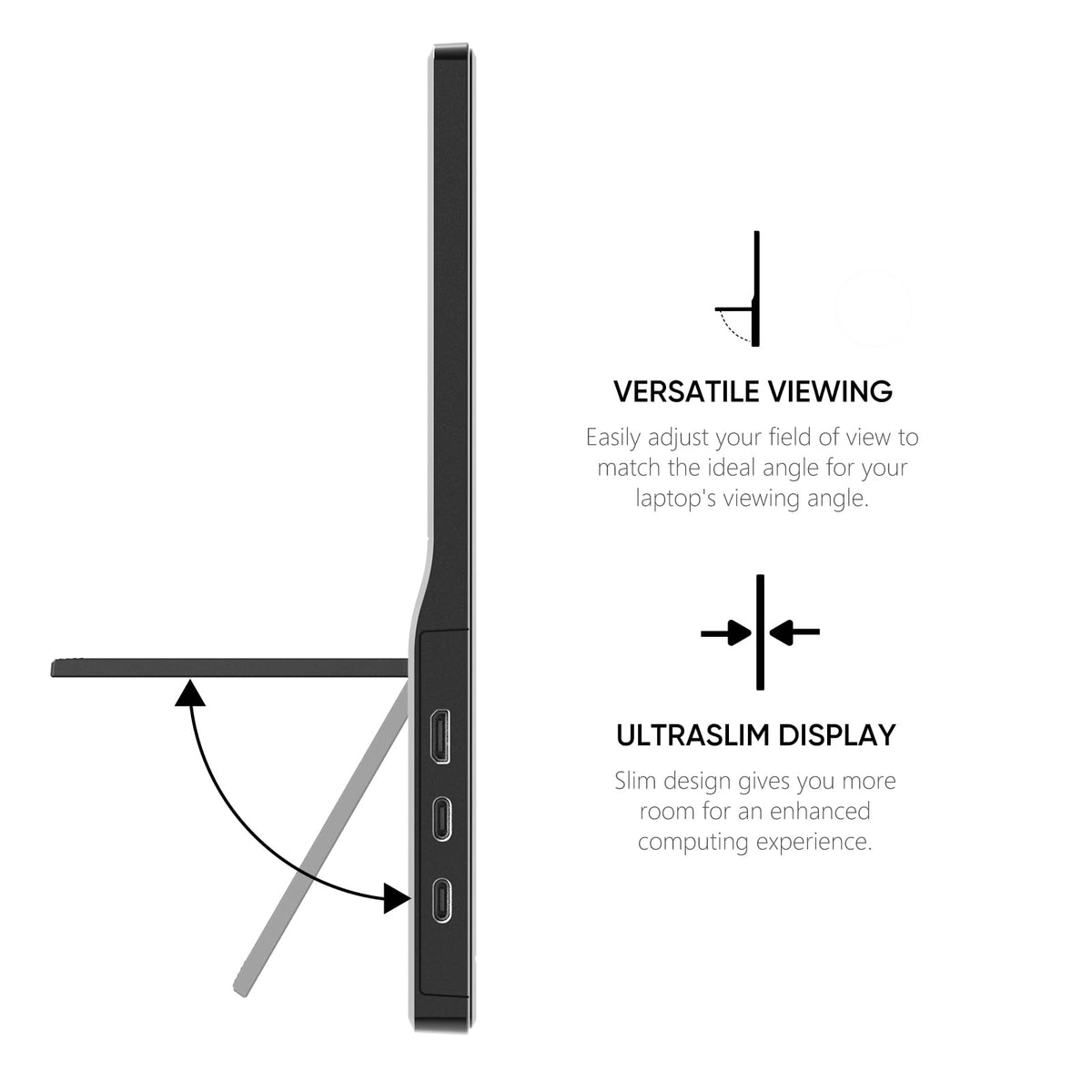Anyuse kickstand in use propping screen for stable desktop productivity