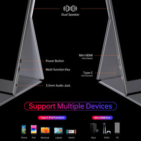 Anyuse display supports landscape and portrait modes for flexible layouts.