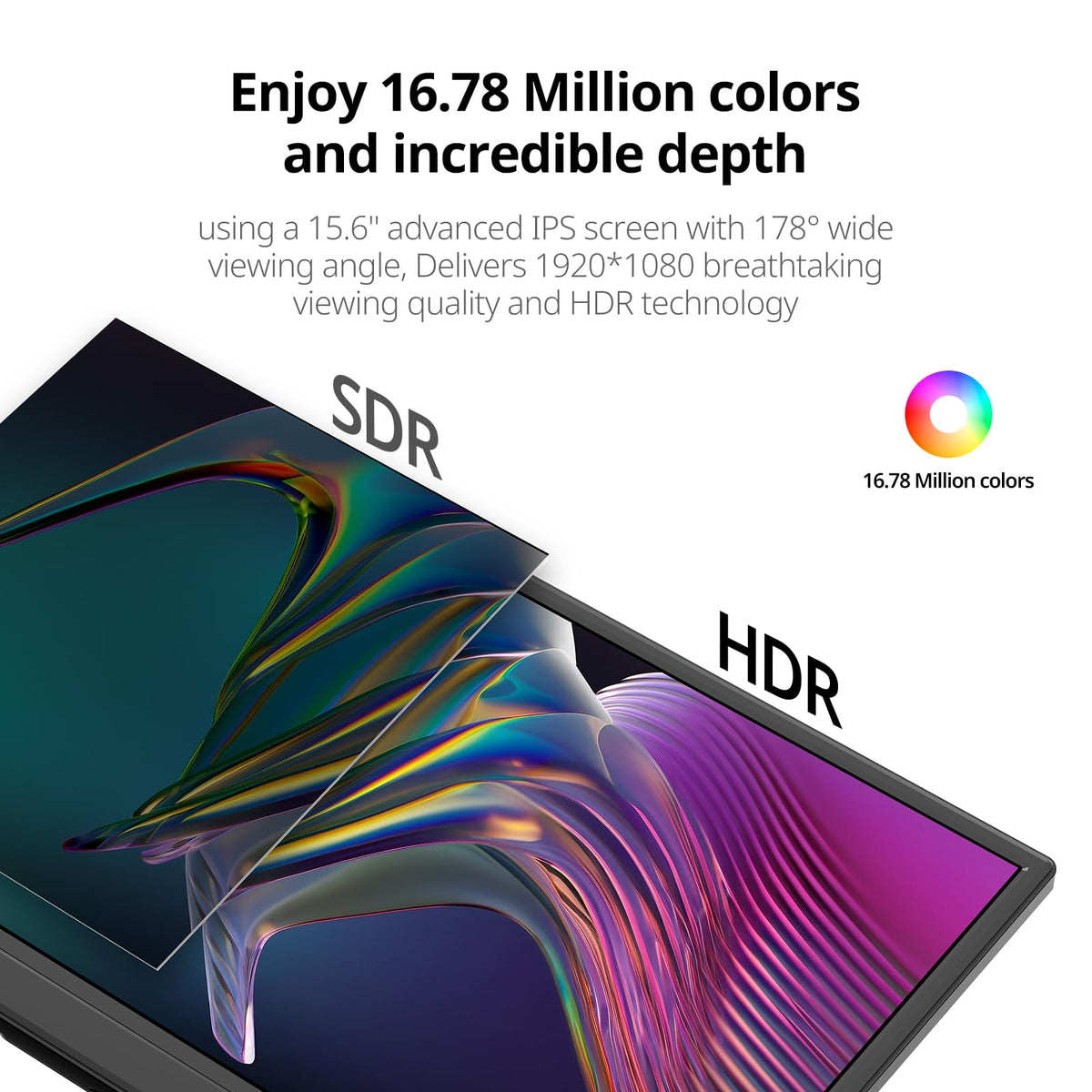 Anyuse side profile highlighting slim monitor design for easy portability