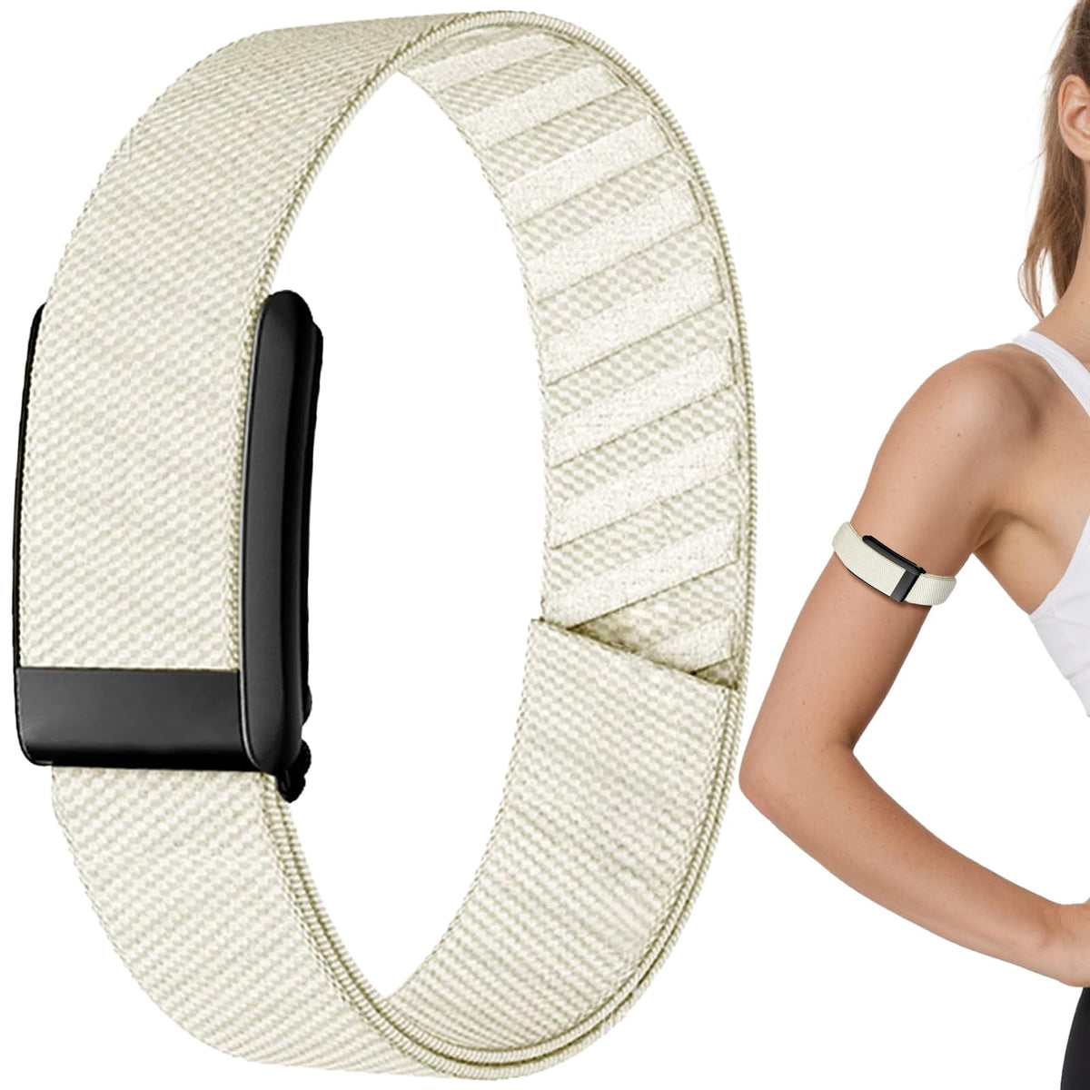 Anpzband nylon bicep band on the arm with adjustable fit for workouts