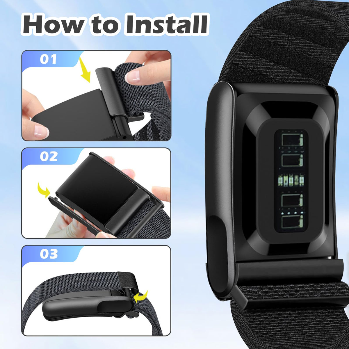 Anpzband nylon band in use during running with sweat-wicking design