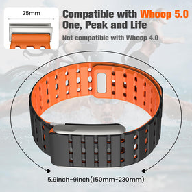 Skin-friendly Anpzband with breathable holes for cool wear on Whoop 5.0.