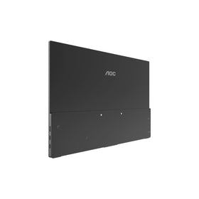 AOC 16T15 used in a cafe lifestyle scene enabling flexible remote work