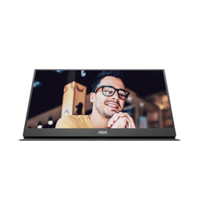 AOC 16T15 side profile highlighting slim lightweight design for easy travel