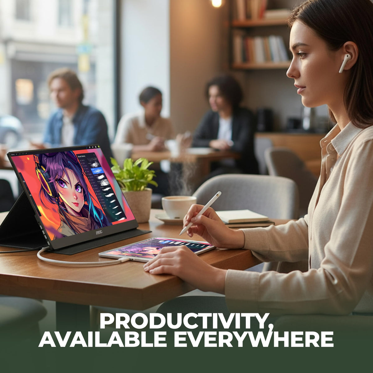 AOC 16T20 travel smart cover protects the screen on the move