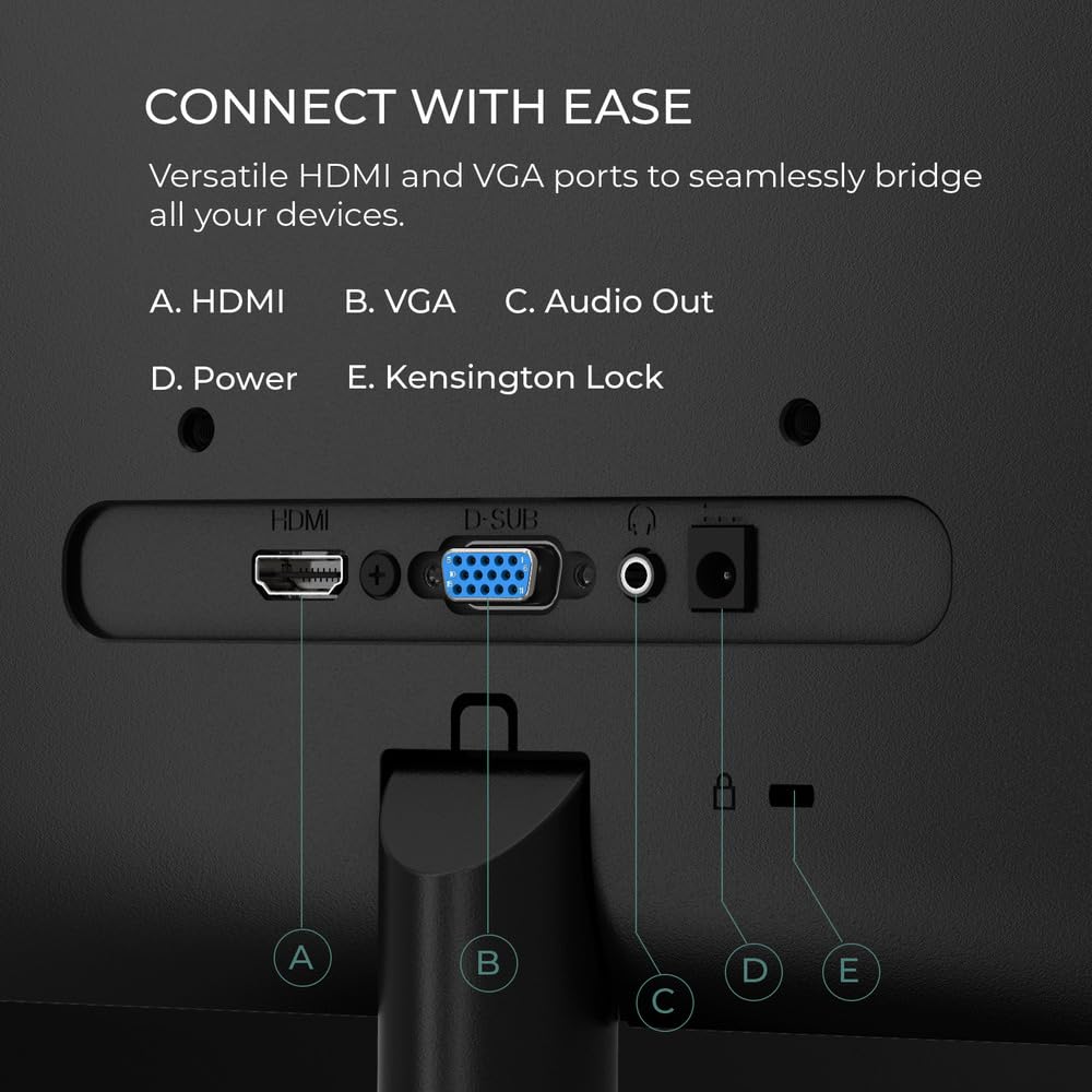 AOC 22B2HM2 100Hz refresh-rate display enabling smoother video and gaming