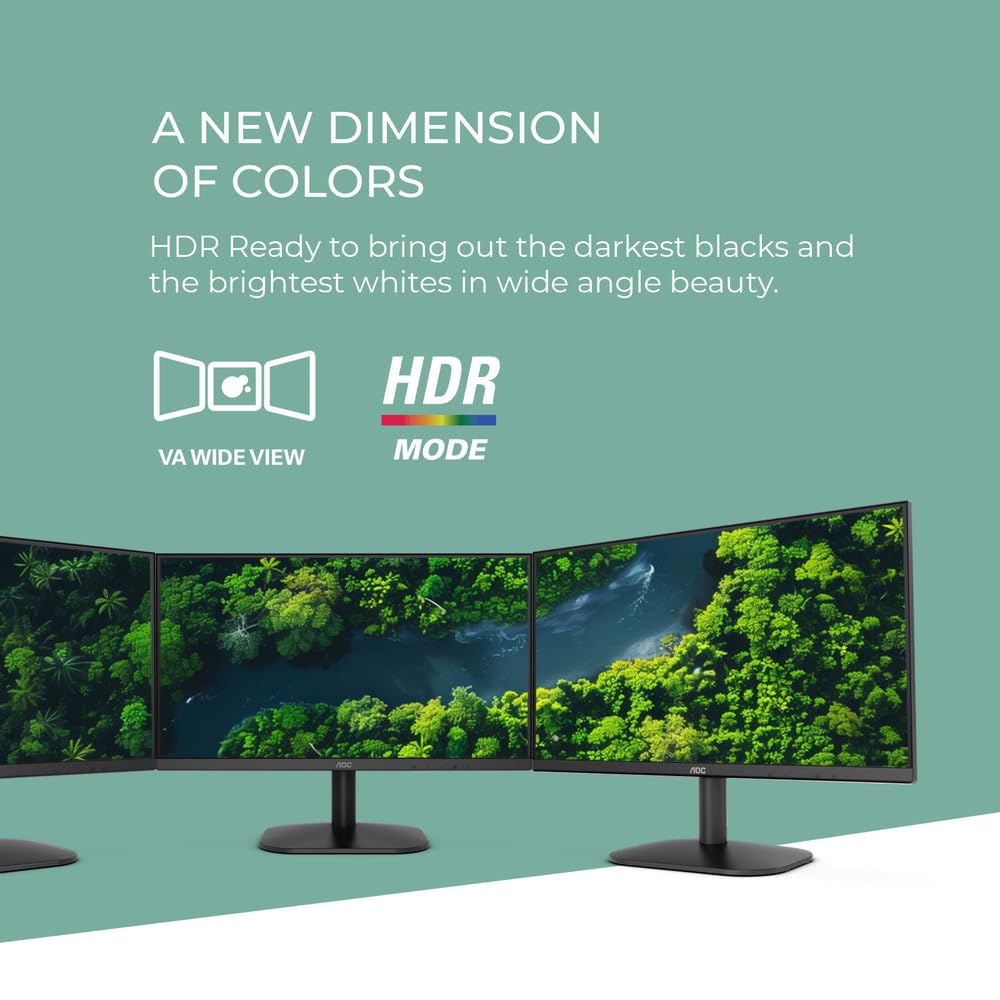 AOC 22B2HM2 tilt-adjust and VESA mount for flexible placement