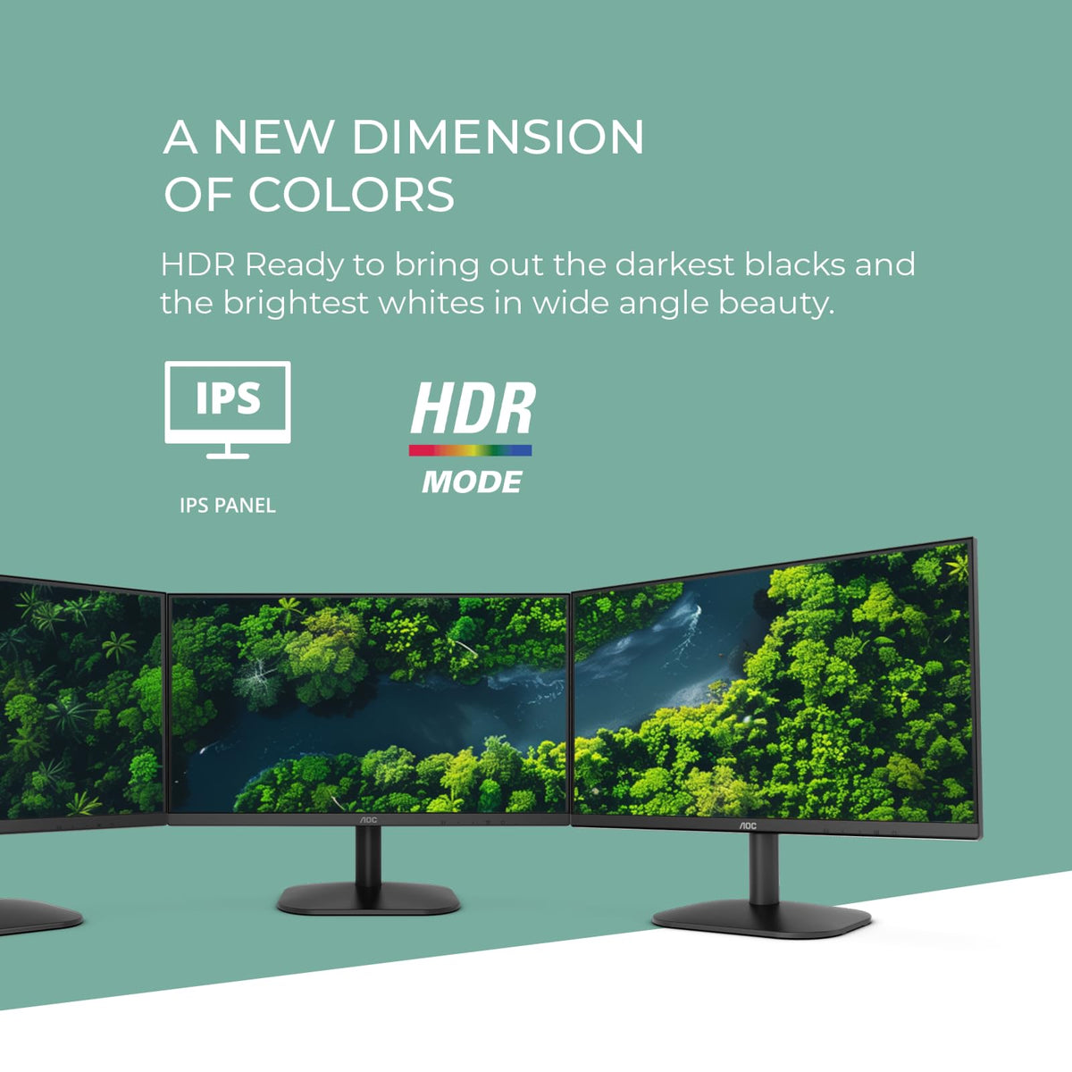 AOC 24B35H3 adaptive sync port view emphasizes tear-free gaming experience.