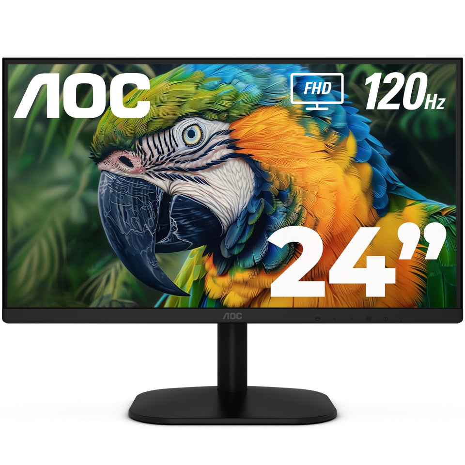 AOC 24B35H3 front view shows 24-inch IPS display with wide viewing angles for any setup.