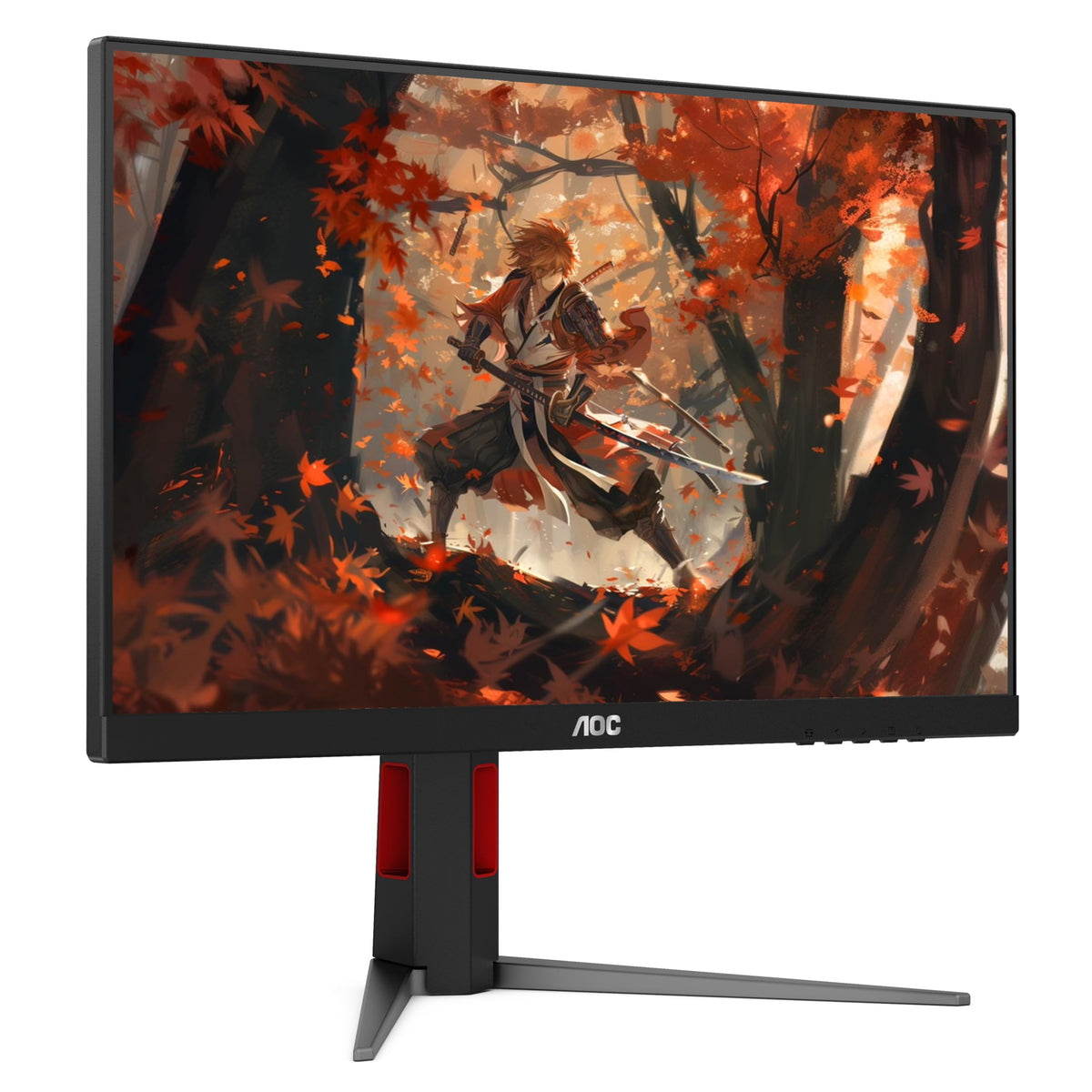 AOC 24G4 side profile illustrating compact desk footprint