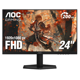 AOC 24G42HE front view with slim three sided frameless bezel for immersive setups