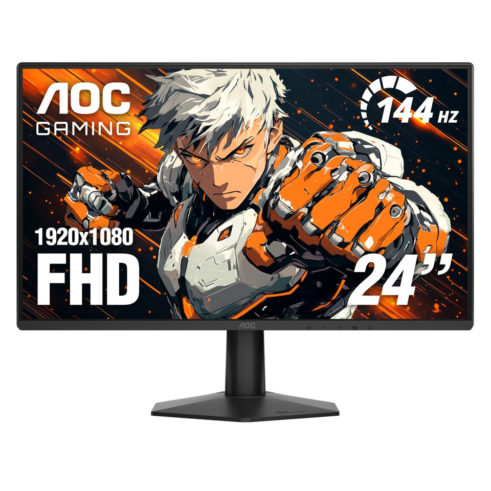 AOC 24G51F front view with three-sided frameless design for immersive setups.