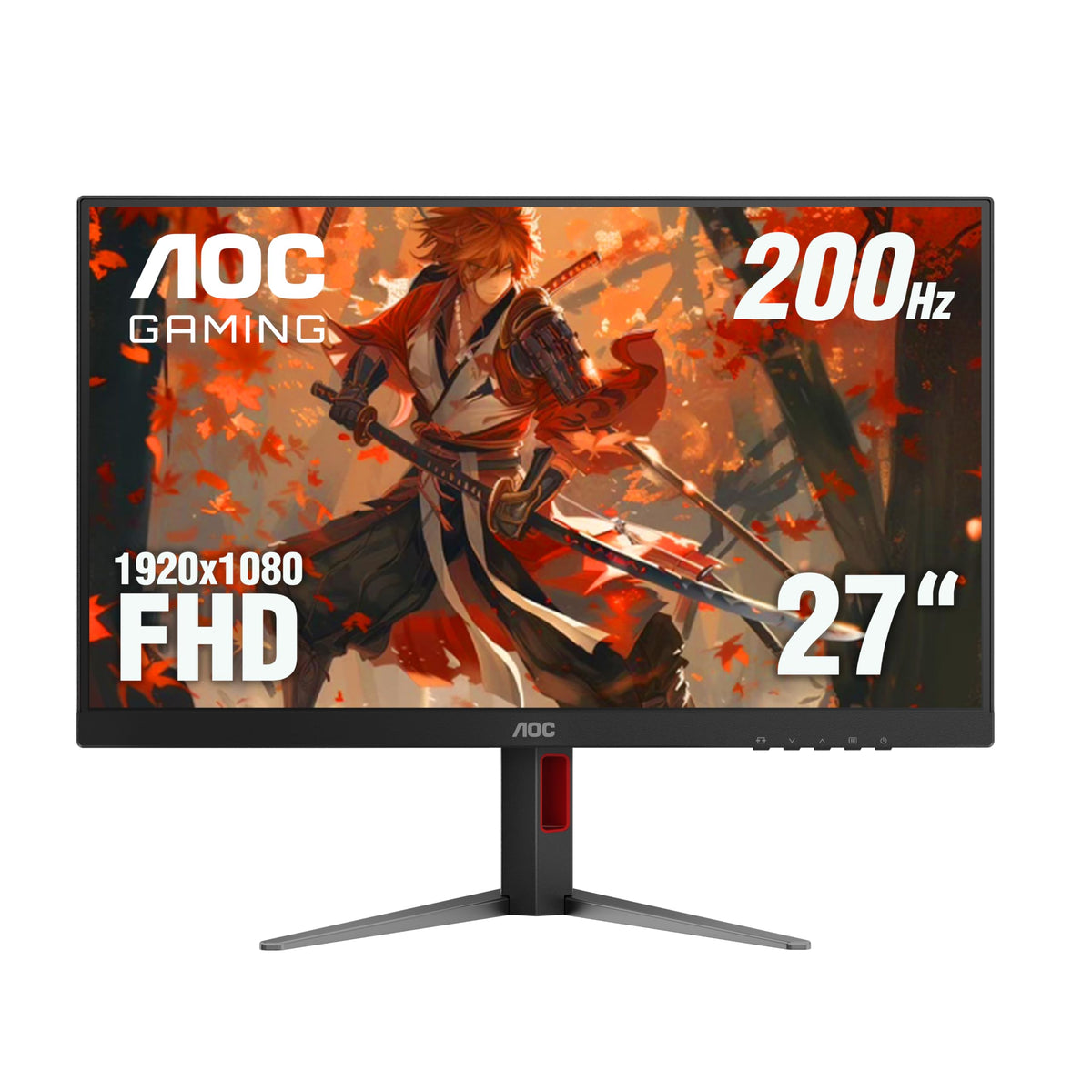 AOC 27G4H front view highlights slim bezel and immersive 27-inch display for gaming and work.