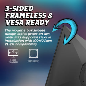 AOC 27G51F frameless three-sides design enables seamless multi-monitor setups.