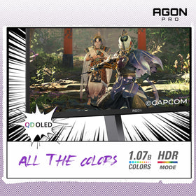 AOC Agon Pro 27QD-OLED port area highlights easy setup with DP/HDMI/USB.
