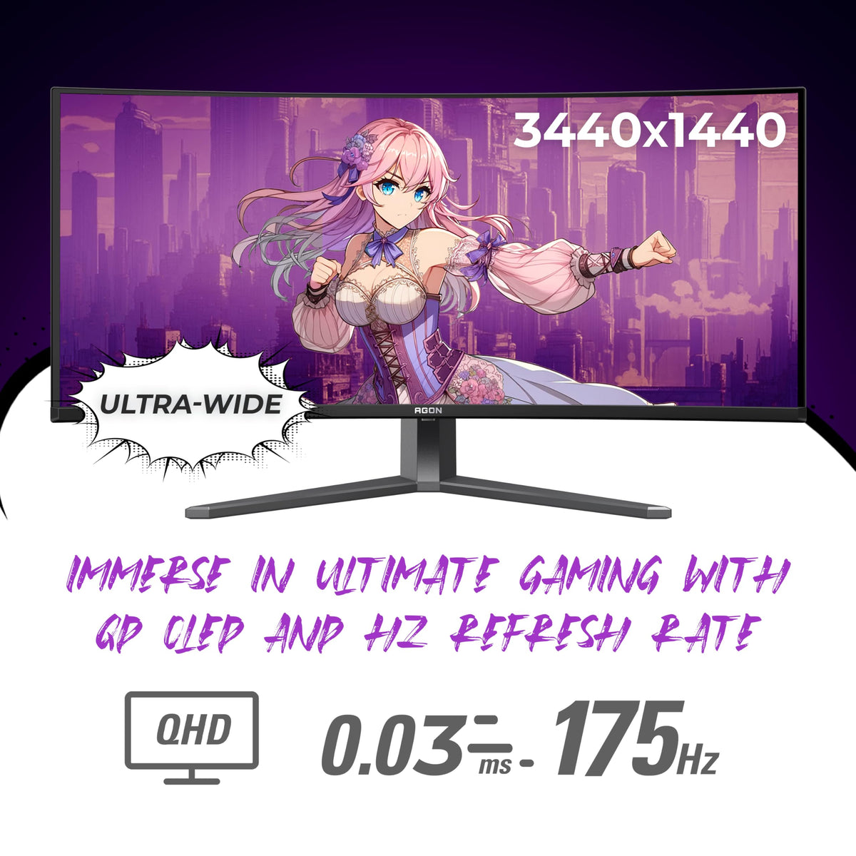 AOC AGON PRO AG346UCD 175Hz refresh with 0.03ms response for smooth action