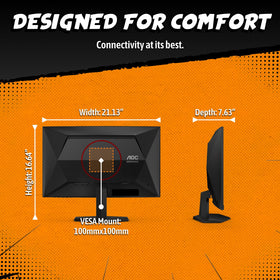 AOC C24G42E ports and connectivity for easy setup.