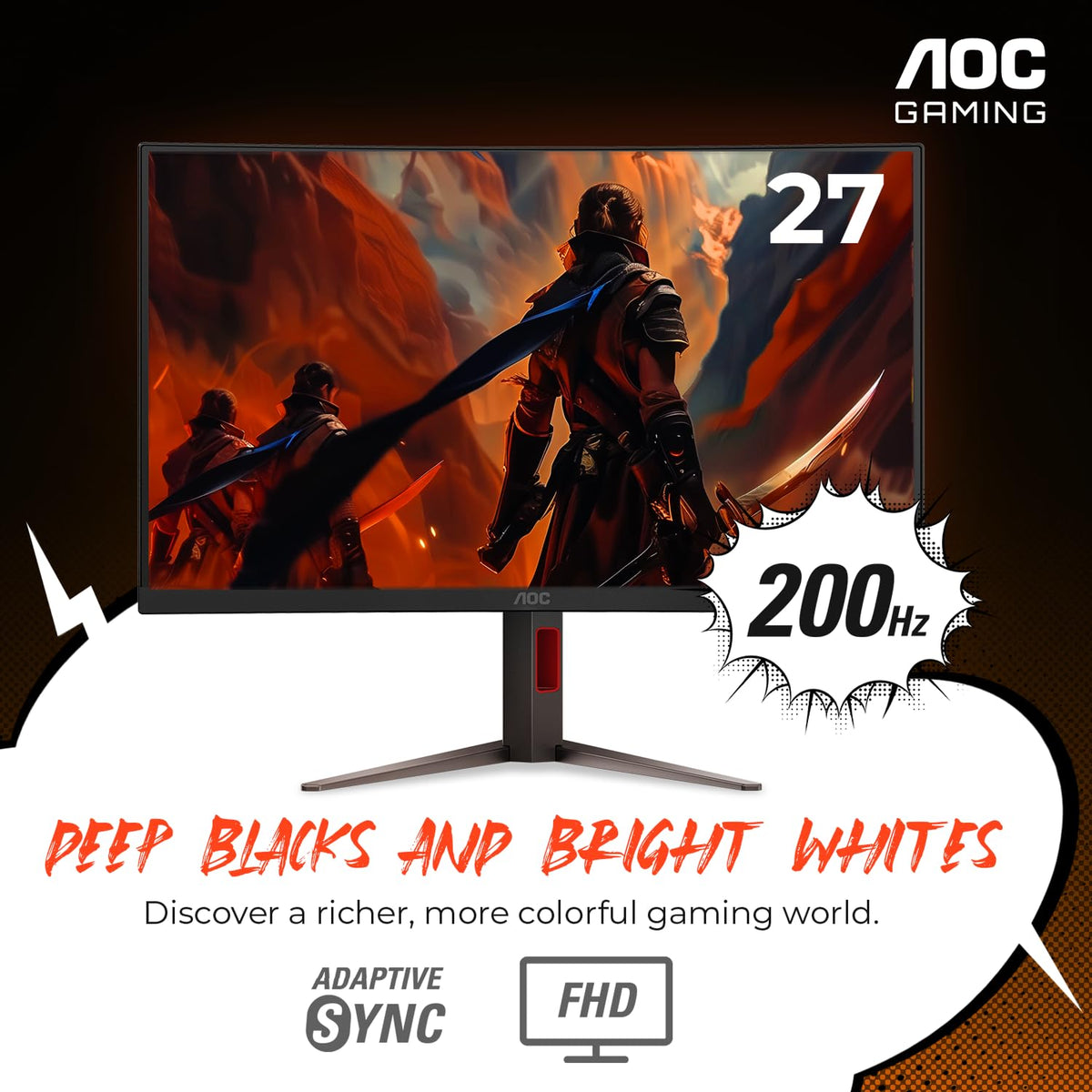 AOC C27G4H2 1500R curve broadens the field of view