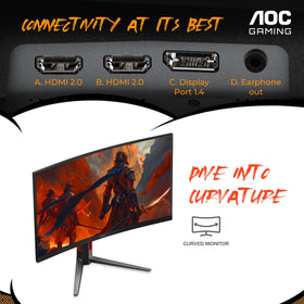 AOC C27G4H2 ergonomic stand with height tilt and swivel