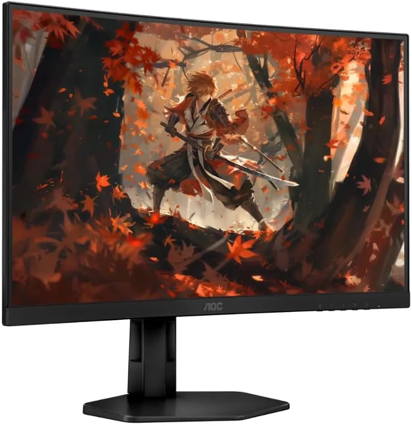 AOC C27G4X side view shows slim bezels and curved immersion for focused gaming
