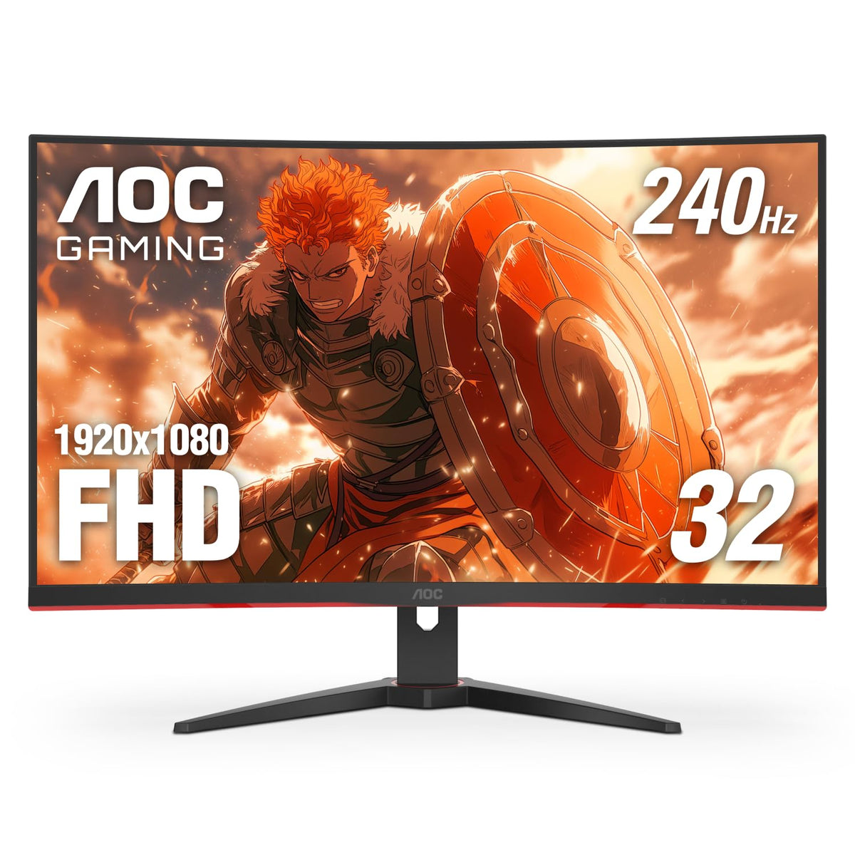 AOC C32G2ZE 32-inch curved monitor for immersive gaming and wide viewing angles.