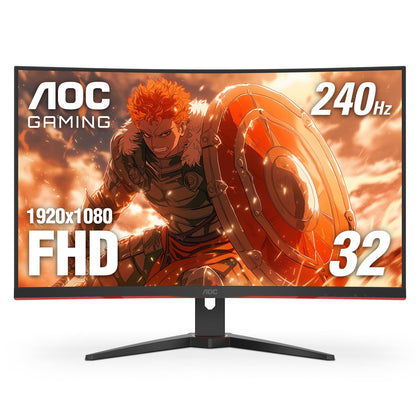 AOC C32G2ZE 32-inch curved monitor for immersive gaming and wide viewing angles.