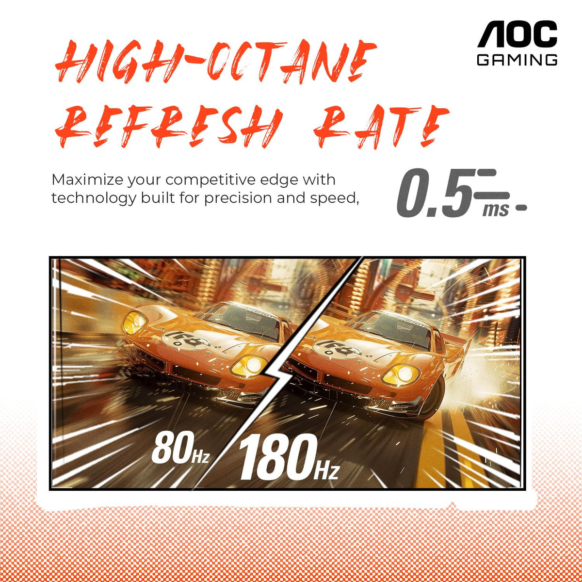 AOC CQ27G4H 0.5ms response time reduces motion blur during intense matches.
