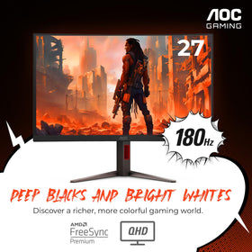 AOC CQ27G4H 180Hz refresh rate enables smooth, fast-paced gameplay.