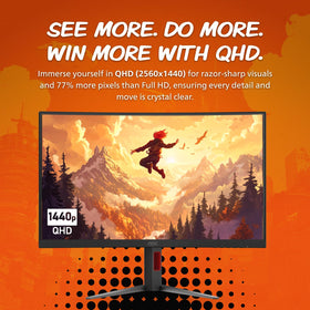 AOC CQ27G4ZH 0.3ms MPRT minimizes motion blur during play.