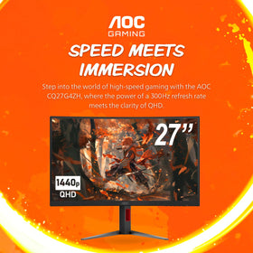 AOC CQ27G4ZH 1500R curvature for comfortable extended sessions.
