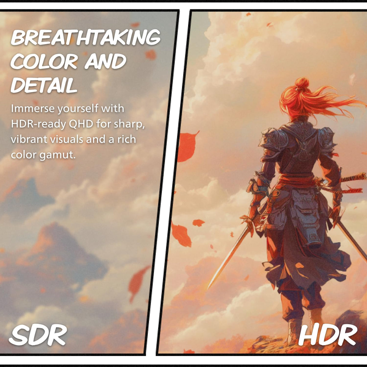 AOC CQ27G4ZH vivid colors with HDR-ready visuals and deep blacks.