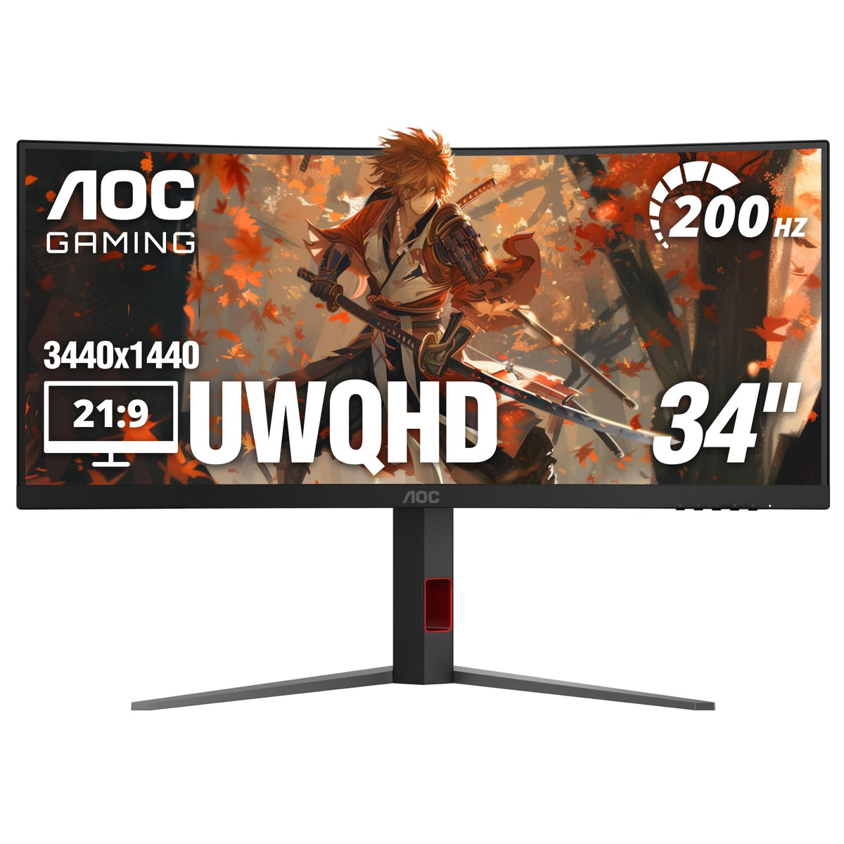 AOC CU34G4H 34-inch ultrawide curved display for immersive gaming and multitasking.