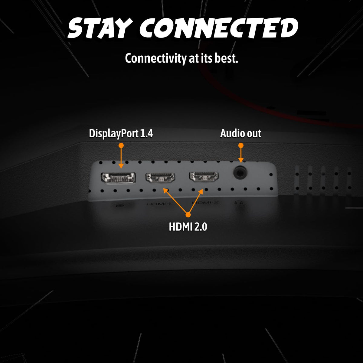 AOC CU34G4H DisplayPort 1.4 inputs support high refresh rates.
