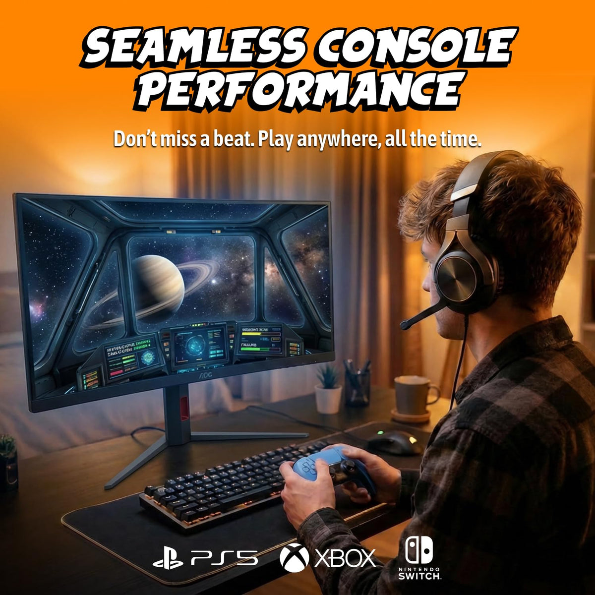 AOC CU34G4H multitasking-ready setup enables broader workflow and productivity.