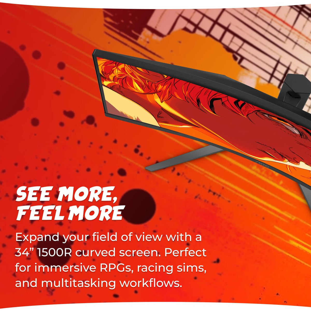 AOC CU34G4V 180Hz refresh rate for smooth action sequences.