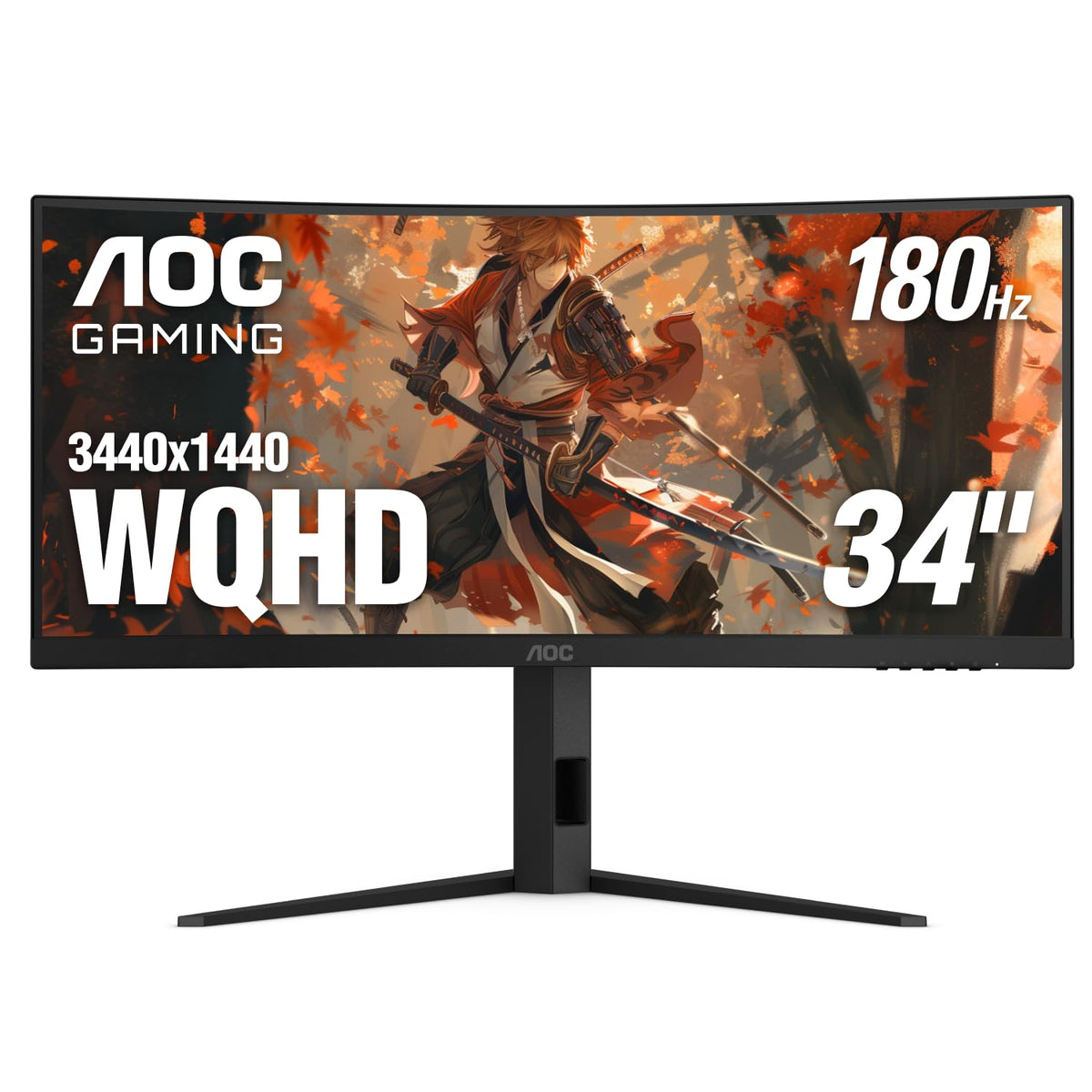 AOC CU34G4V 34-inch curved ultrawide monitor for immersive gaming visuals.