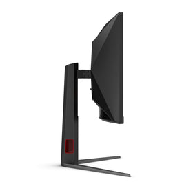 AOC CU34G4V ergonomic stand with height and tilt adjustments.