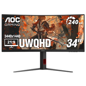 AOC CU34G4Z 34-inch curved ultrawide display for immersive gaming visuals.