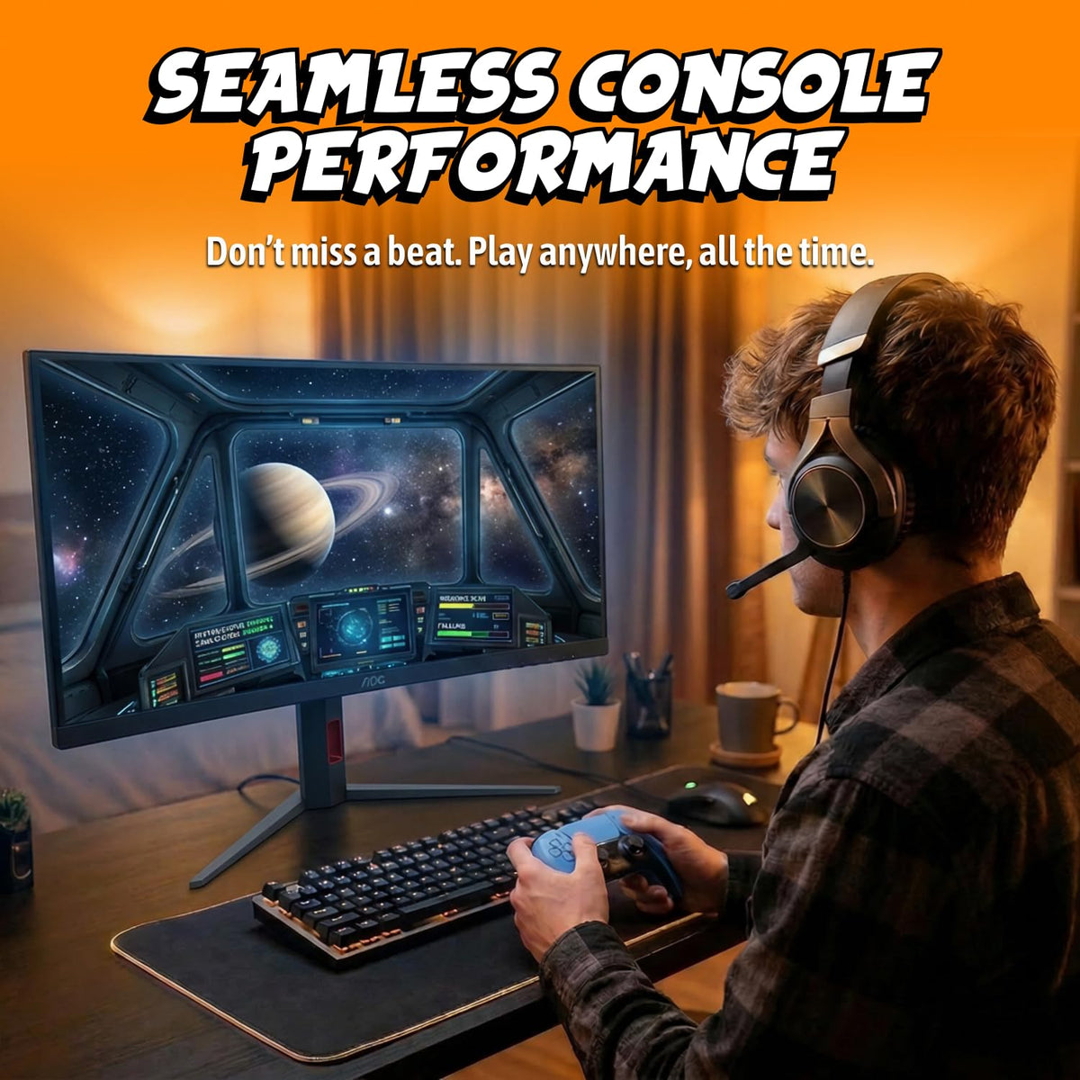 AOC CU34G4Z DisplayPort 1.4 and HDMI 2.1 connectivity options.