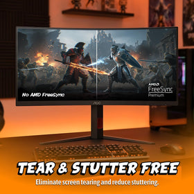 AOC CU34G4Z HDR 400 visuals enhance contrast and detail across scenes.