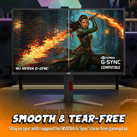 G-SYNC compatible technology reduces tearing for fluid gameplay.