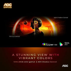 AOC Q27G3XMN frameless design enhances immersion and desk aesthetics.